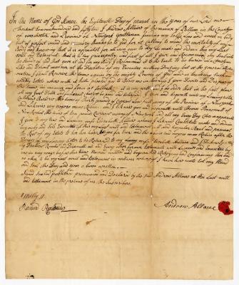 Probated will of Andrew Allaire, 1753