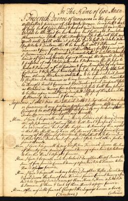 Probated will of Frederick Devooe, 1753