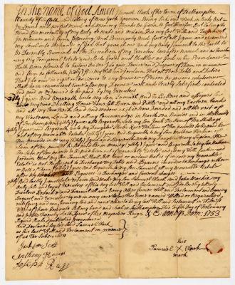 Probated will of Samuel Clarke, 1753
