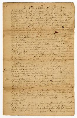 Probated will of Elizabeth Clock, 1753