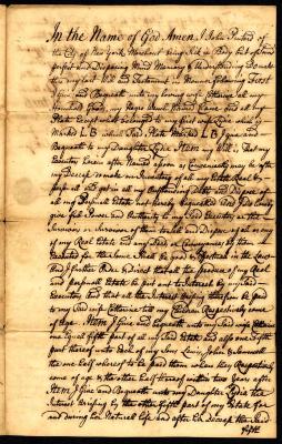 Probated will of John Pintard, 1753