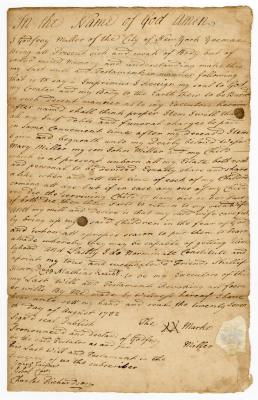 Probated will of Godfrey Miller, 1753