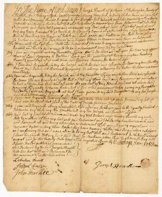 Probated will of Joseph Howell, 1753