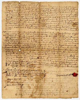 Probated will of Benjamin Marshall, 1753