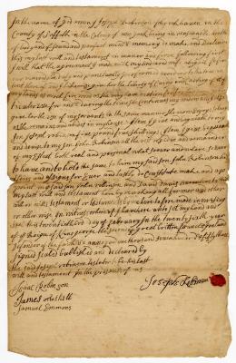 Probated will of Joseph Robinson, 1753