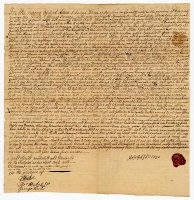 Probated will of Joseph Thorne, 1753