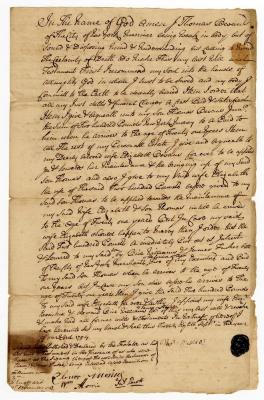 Probated will of Thomas Bevans, 1754