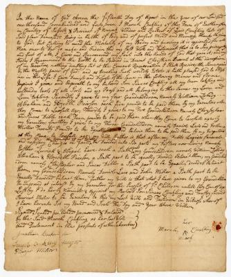 Probated will of Mary Concklin, 1754