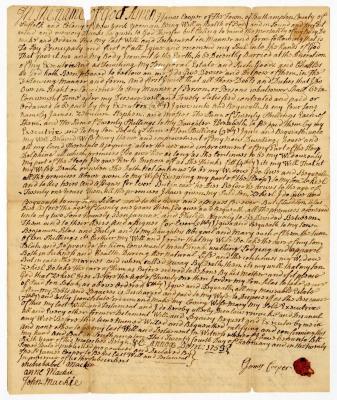 Probated will of James Cooper, 1754