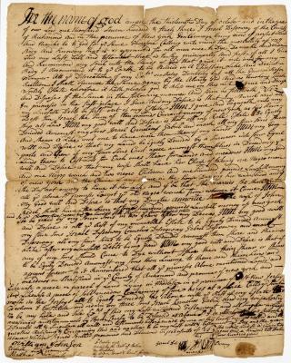 Probated will of Israel Disosway, 1754