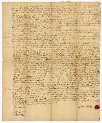 Probated will of John Corry, 1754