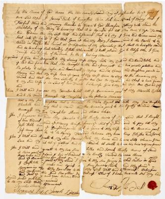 Probated will of James Bedell, 1754