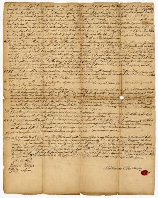 Probated will of Nathaniel Hunting, 1754