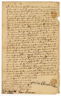 Probated will of Obediah Hinchman, 1754