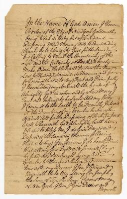 Probated will of Henricus Boelen, 1755