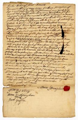 Probated will of William Stringham, 1755