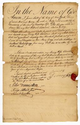 Probated will of James Scott, 1755