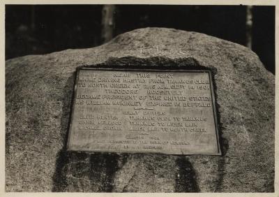 Tahawus memorial marking place where Theodore Roosevelt became President