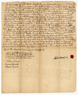 Probated will of Stephen Herrick, 1756