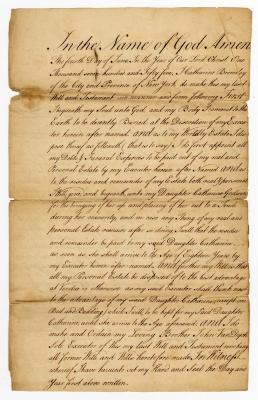 Probated will of Catharine Bronley, 1756