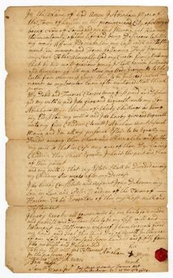 Probated will of Abram Myer, 1756