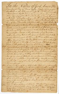 Probated will of John King, 1756