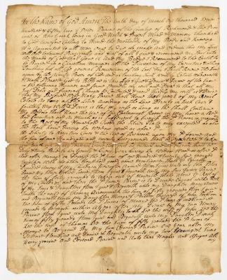 Probated will of Peter Parine, 1756