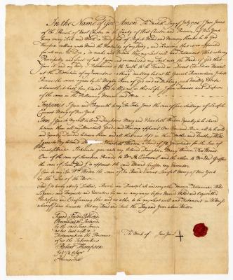 Probated will of Jane Jones, 1756