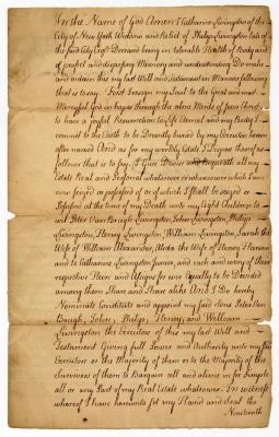 Probated will of Catharine Livingston, 1756