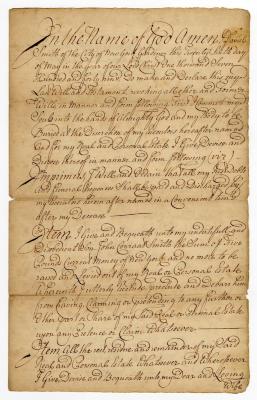Probated will of Daniel Smith, 1757