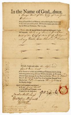 Probated will of George Toele, 1757