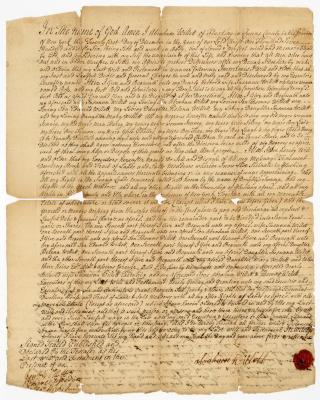 Probated will of Abraham Willet, 1757