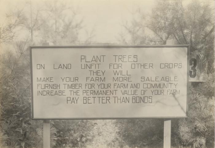 C. C. sign used at Forestry Field Day DEC Wood Farm, Delaware County