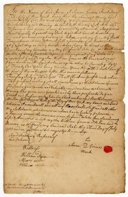 Probated will of Simon Grimes, 1757