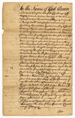 Probated will of Richard Langdon, 1757