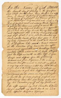 Probated will of Samuel Dusenberry, 1757
