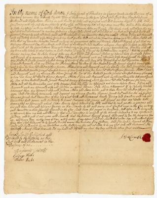 Probated will of John Cornell, 1757