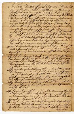 Probated will of Underhill Barnis, 1757