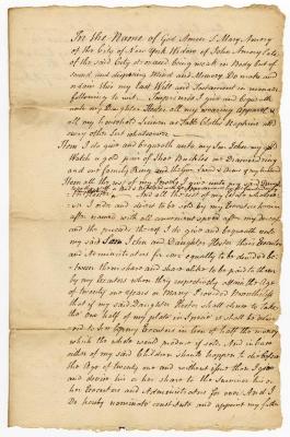 Probated will of Mary Amory, 1758