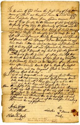 Probated will of Nicholas Barns, 1757