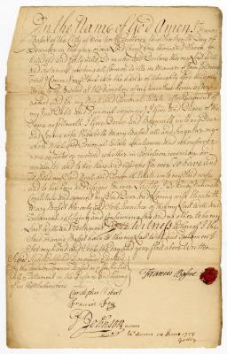 Probated will of Francis Basset, 1758