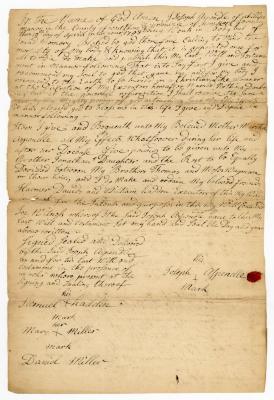 Probated will of Joseph Aspendle, 1758