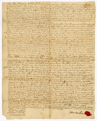 Probated will of John Mackies, 1757