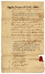 Probated will of Thomas McCleane, 1757