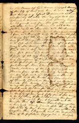 Probated will of Joseph Murray, 1757