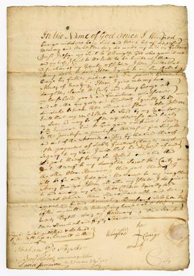 Probated will of Winifred Craige, 1757