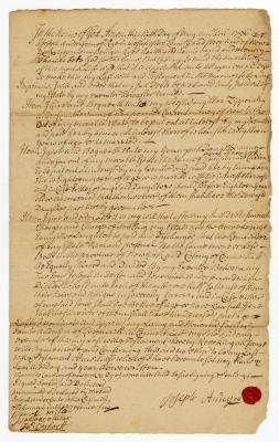 Probated will of Joseph Anderson, 1757