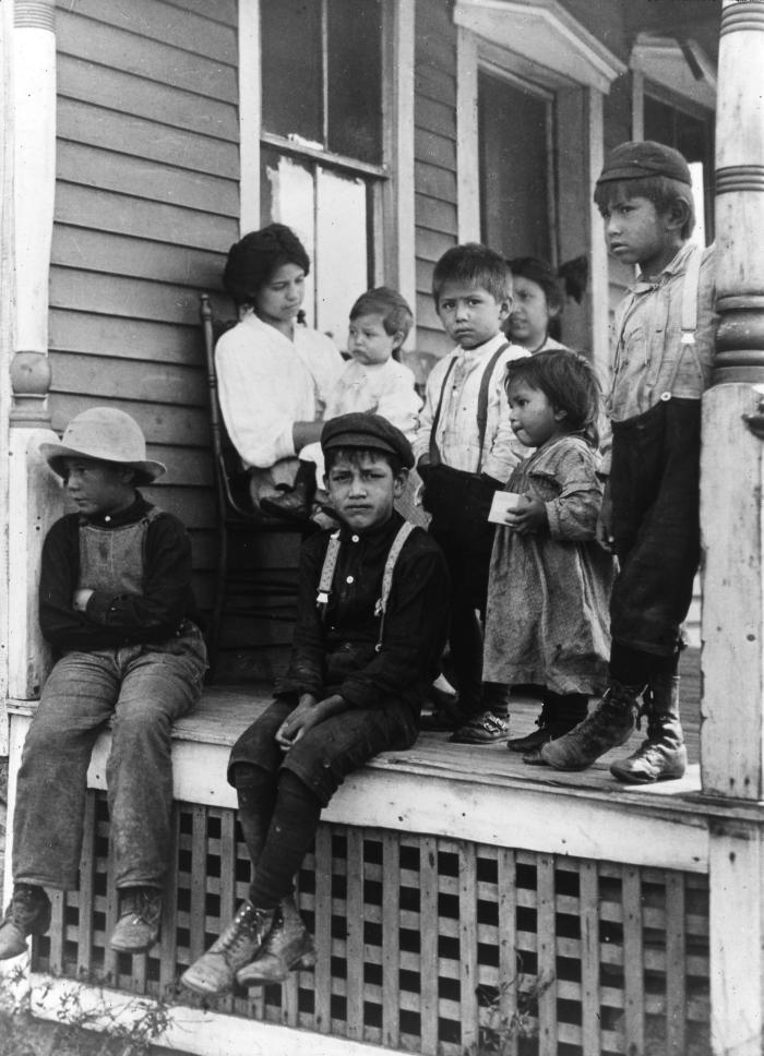 Native Americans. Group of Indian Children