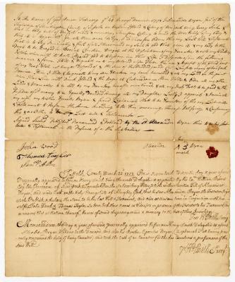 Probated will of Alexander Bryan, 1758