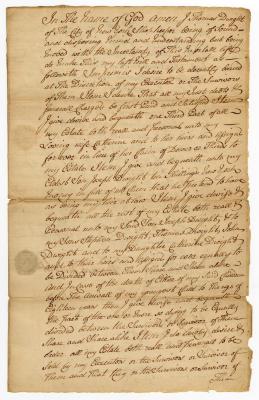 Probated will of Thomas Dwight, 1758